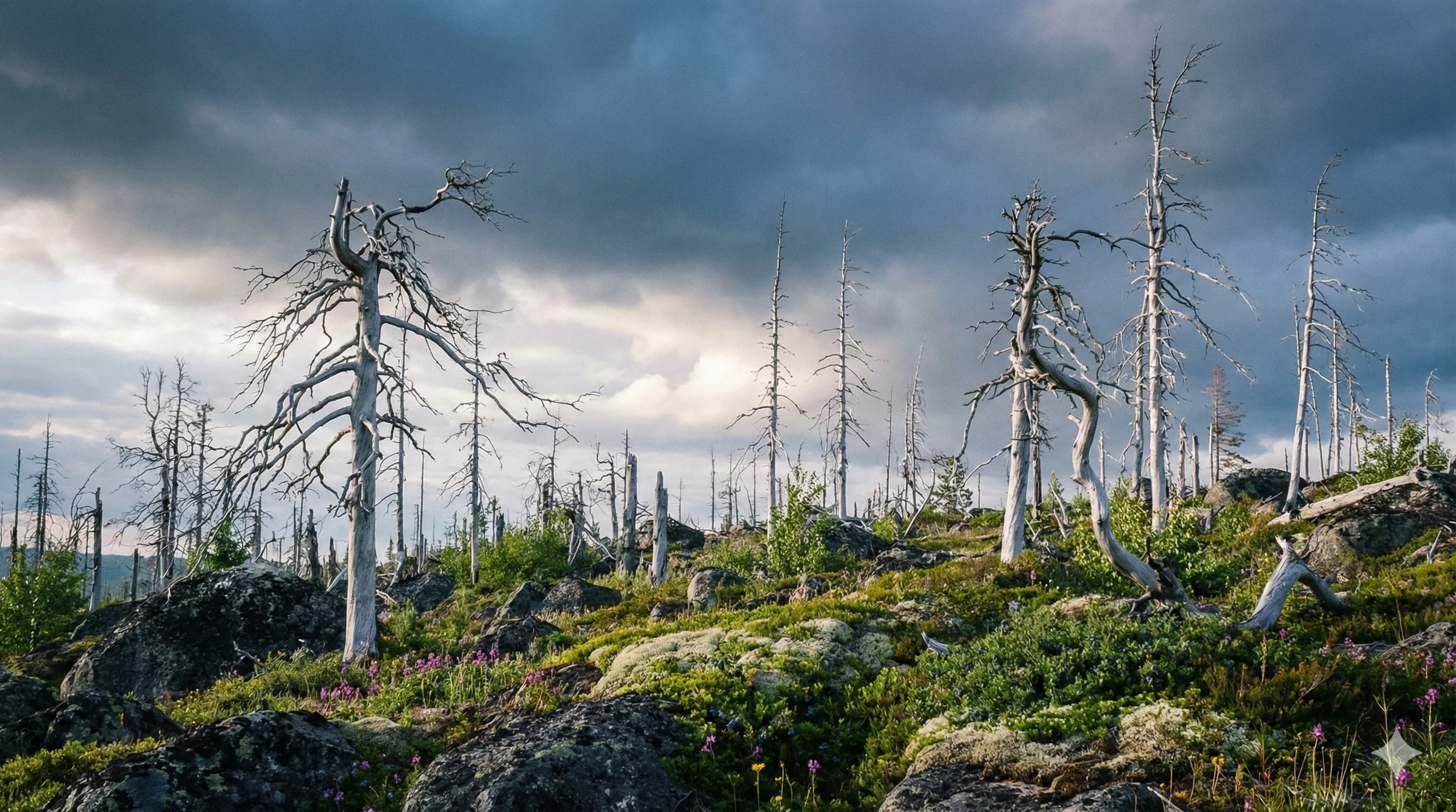 Мёртвый лес Воттоваары после пожара 2006 года