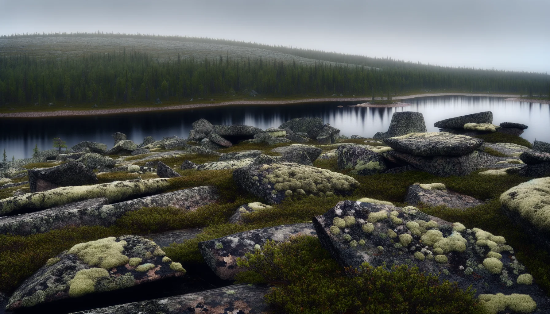 Озеро Пизанец — общий вид карельского озера