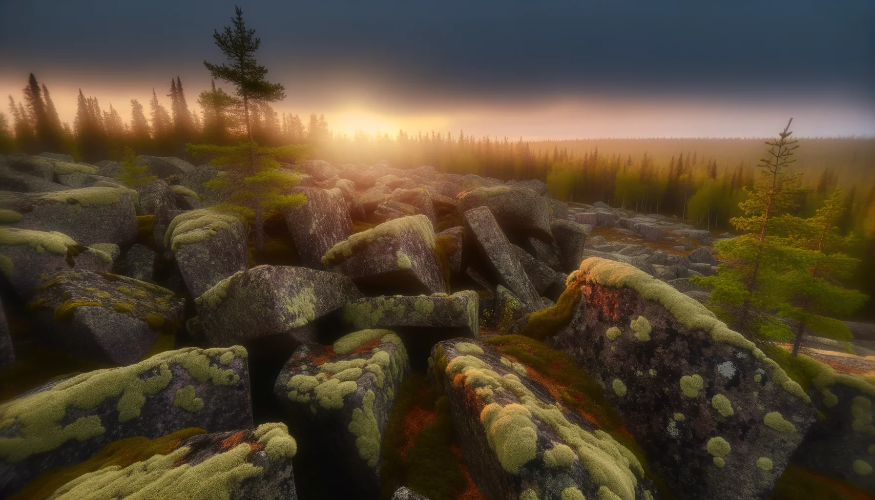 Точка рассвета — рассвет над карельской тайгой